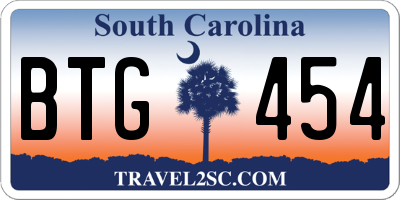 SC license plate BTG454