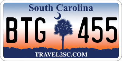 SC license plate BTG455