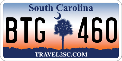 SC license plate BTG460