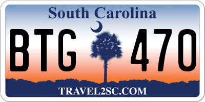 SC license plate BTG470