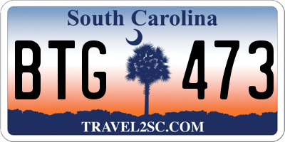 SC license plate BTG473