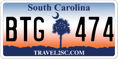 SC license plate BTG474