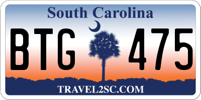 SC license plate BTG475