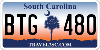 SC license plate BTG480