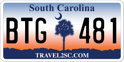 SC license plate BTG481