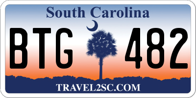 SC license plate BTG482