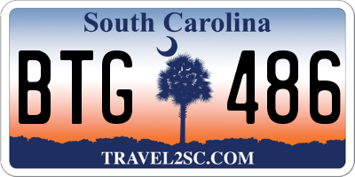 SC license plate BTG486