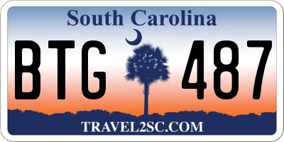 SC license plate BTG487