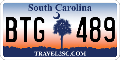 SC license plate BTG489