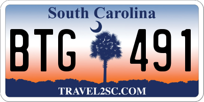 SC license plate BTG491