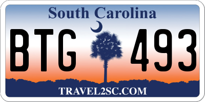 SC license plate BTG493
