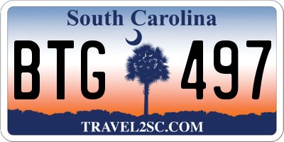 SC license plate BTG497
