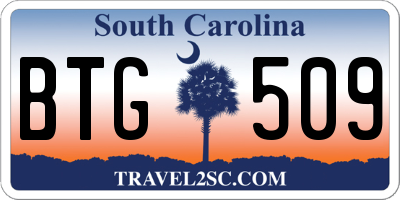 SC license plate BTG509