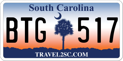 SC license plate BTG517