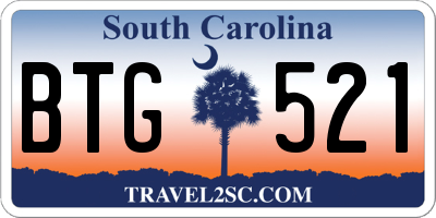 SC license plate BTG521