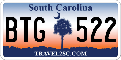 SC license plate BTG522