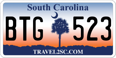 SC license plate BTG523