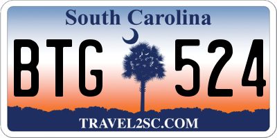 SC license plate BTG524