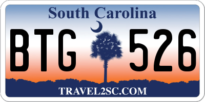 SC license plate BTG526