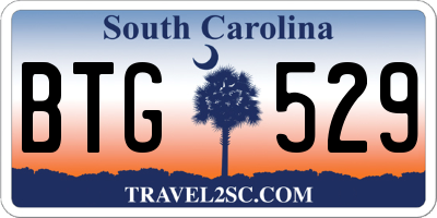 SC license plate BTG529