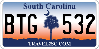SC license plate BTG532