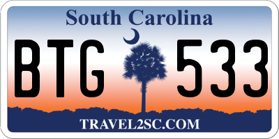 SC license plate BTG533