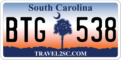SC license plate BTG538