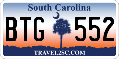 SC license plate BTG552