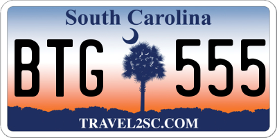 SC license plate BTG555