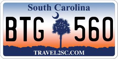 SC license plate BTG560