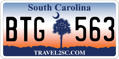 SC license plate BTG563