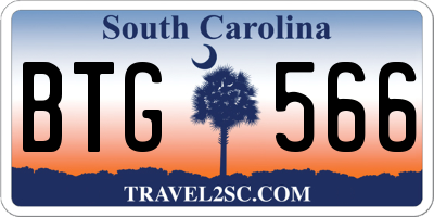SC license plate BTG566