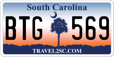 SC license plate BTG569