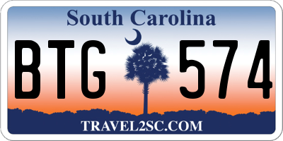 SC license plate BTG574