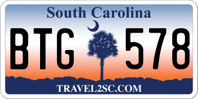 SC license plate BTG578
