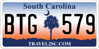 SC license plate BTG579