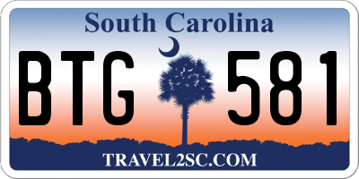 SC license plate BTG581