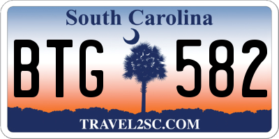SC license plate BTG582