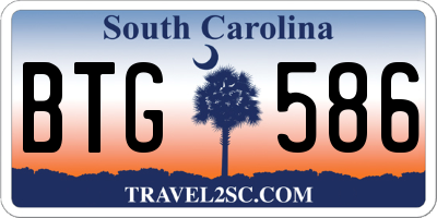 SC license plate BTG586