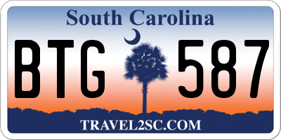 SC license plate BTG587