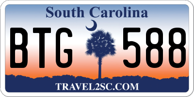 SC license plate BTG588