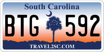 SC license plate BTG592