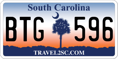 SC license plate BTG596