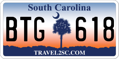 SC license plate BTG618