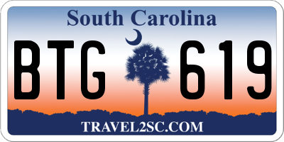 SC license plate BTG619