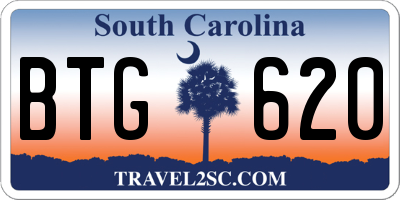 SC license plate BTG620