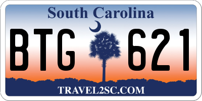 SC license plate BTG621