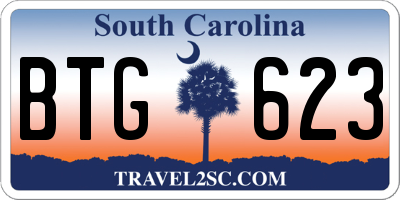 SC license plate BTG623