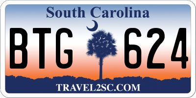 SC license plate BTG624