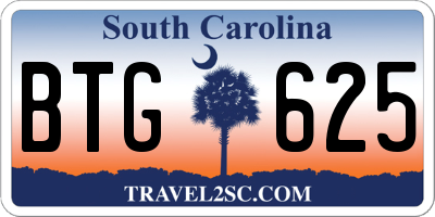 SC license plate BTG625
